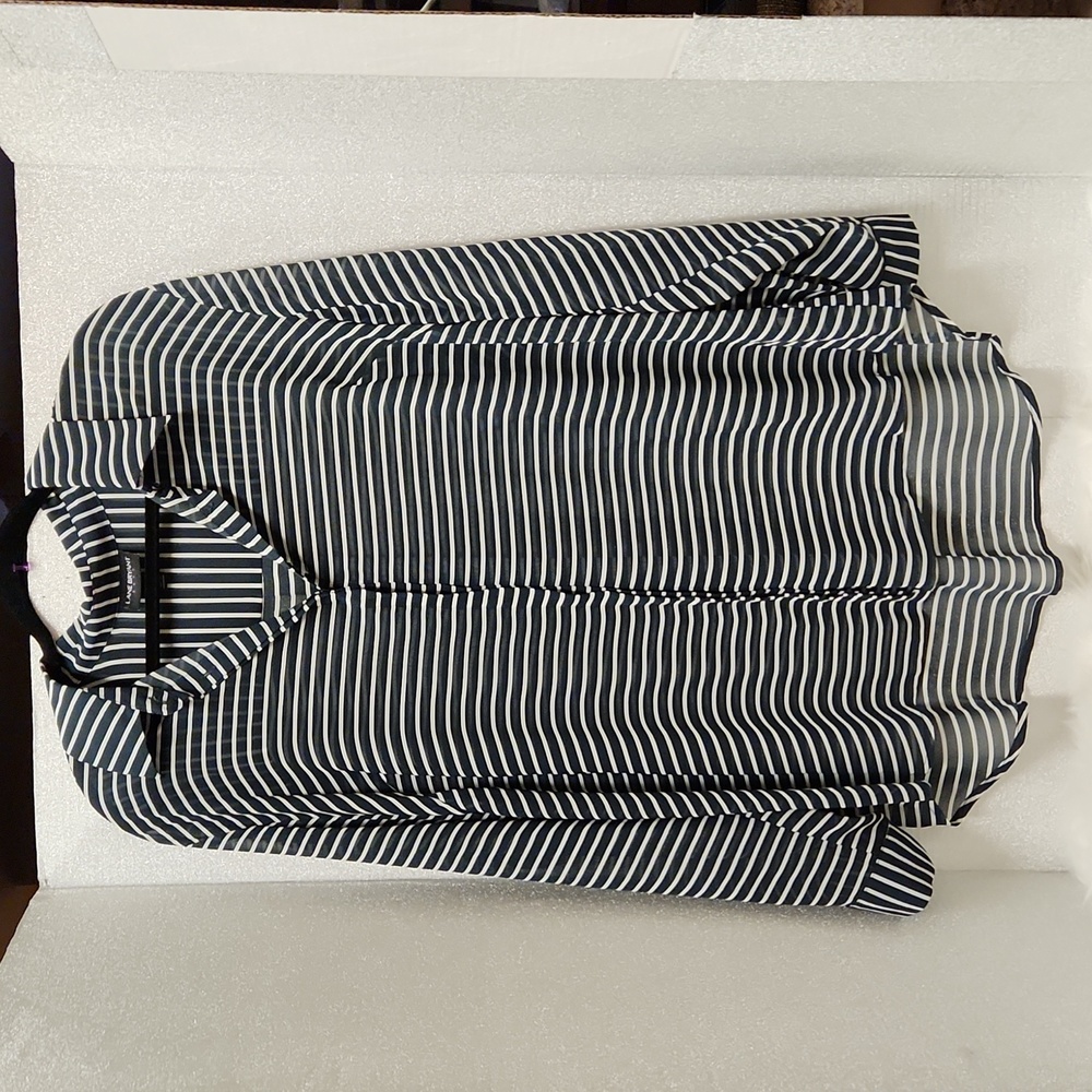 Lane Bryant - Drop Shoulder Sheer Shirt (pinstripes) 18/20